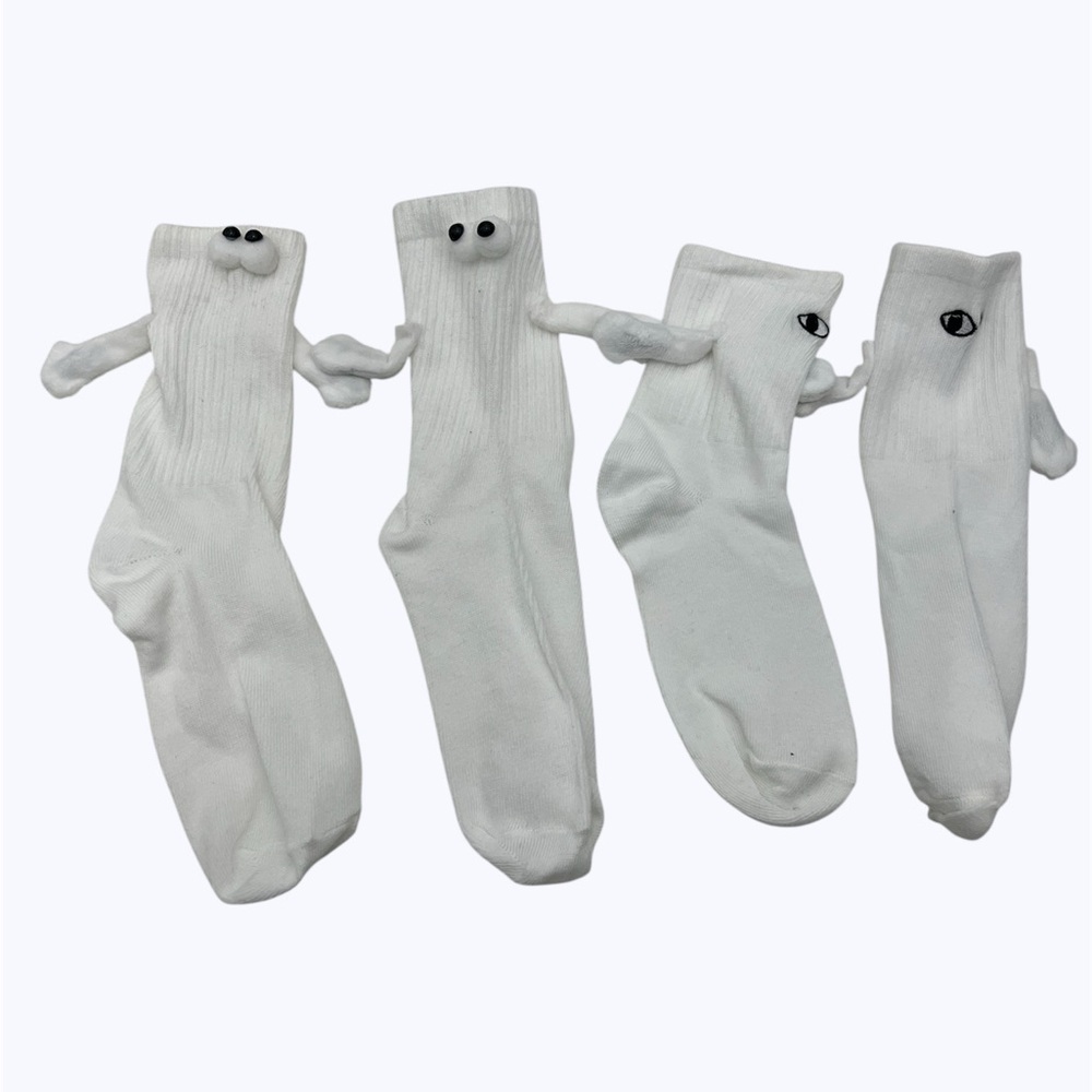 2 Pair Magnetic Holding Hands Socks. Funny Gift.
